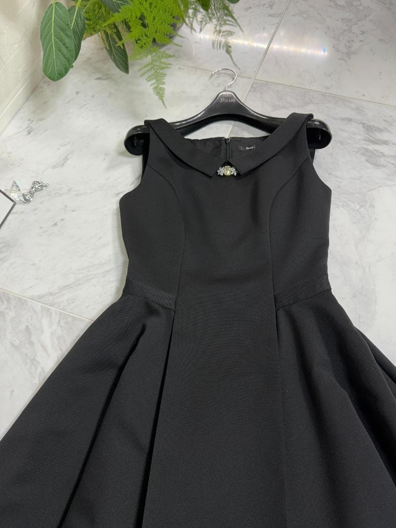りん★Rene/ルネ ノースリーブ ワンピース ブラック ポリエステル34