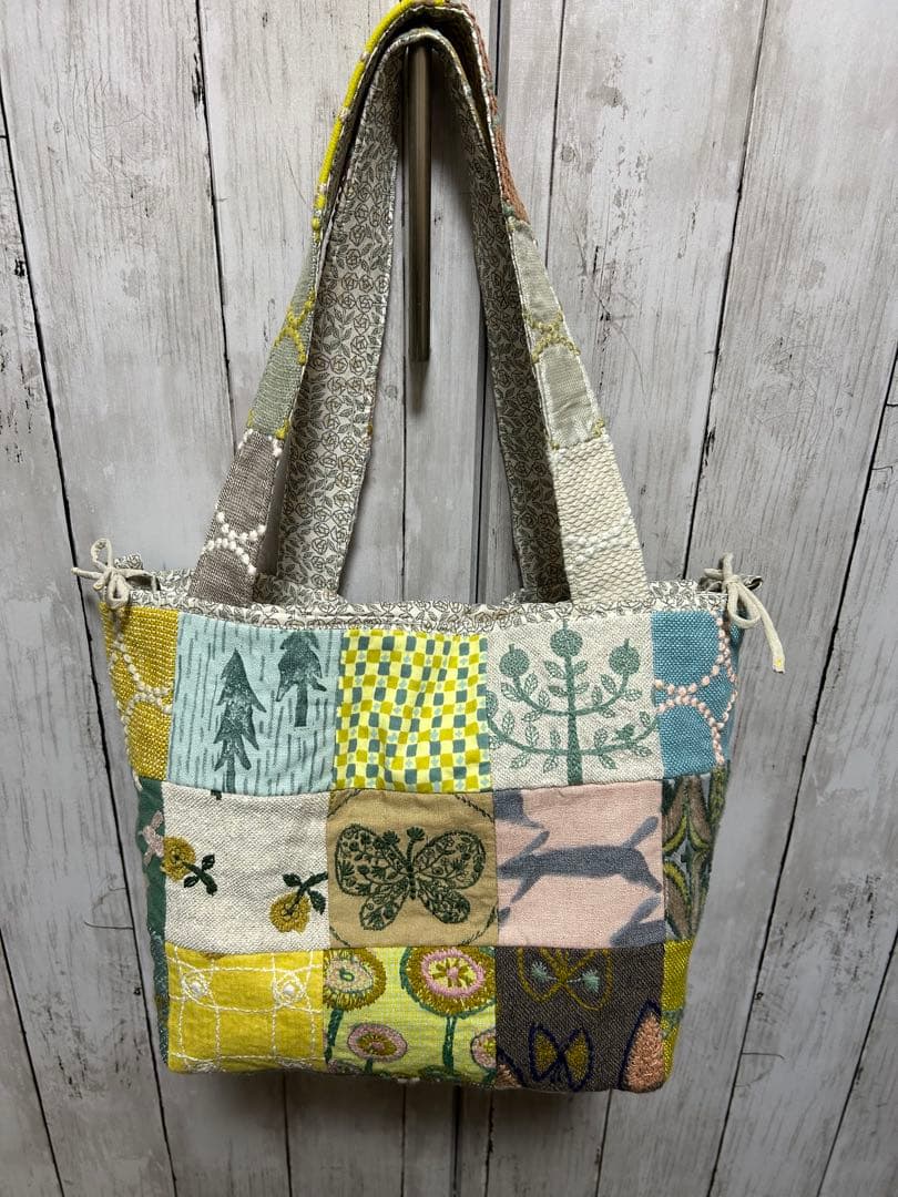 ミナペルホネン ハンドメイド パッチワーク巾着トートバッグ