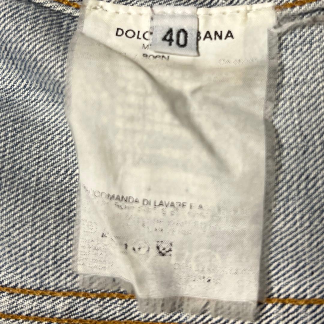 DOLCE&GABBANAドルガバ ダメージ加工デニムジャケット4ロゴ プレート
