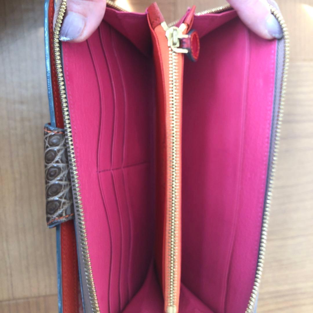 チビナイル　CIVINILE クロコダイルレザー長財布 タッセル付き