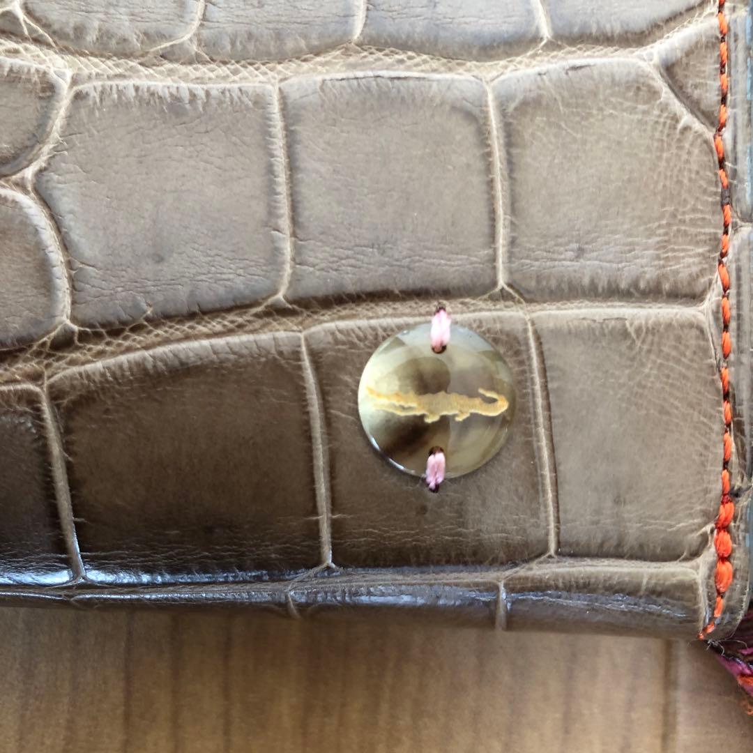 チビナイル　CIVINILE クロコダイルレザー長財布 タッセル付き