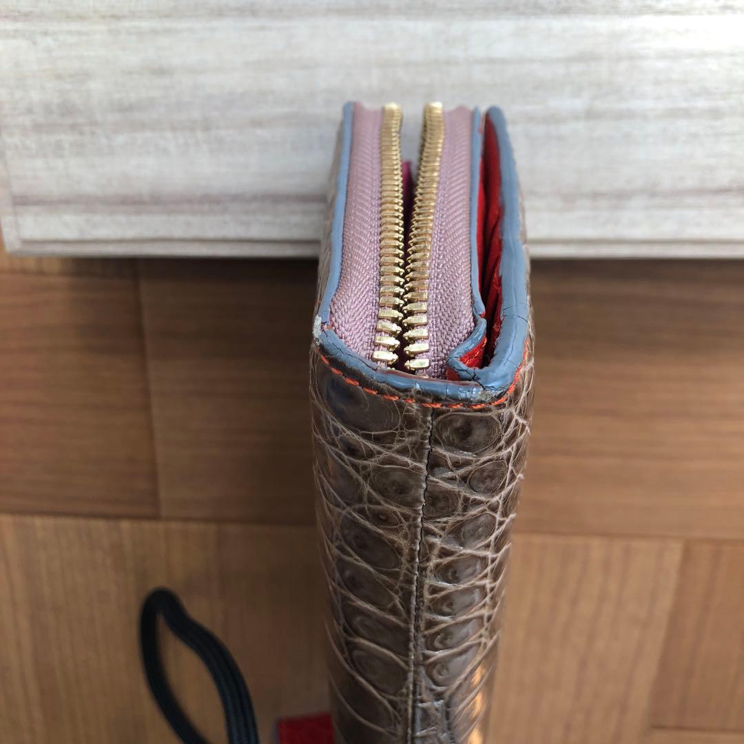 チビナイル　CIVINILE クロコダイルレザー長財布 タッセル付き