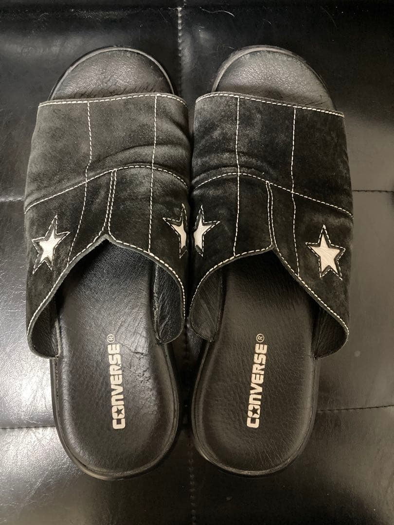 converse adict 28.0ブラック スウェードサンダル ワンスター