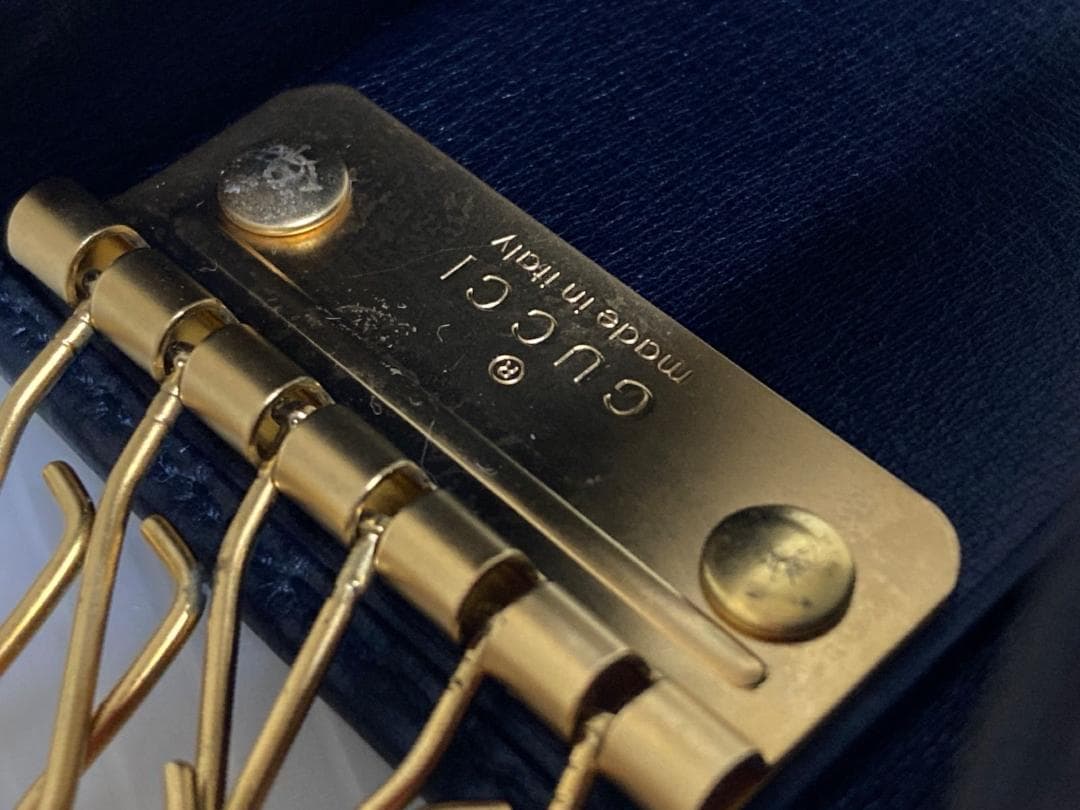 GUCCI グッチ 6連 キーケース ブラック 106659 ゴールド金具
