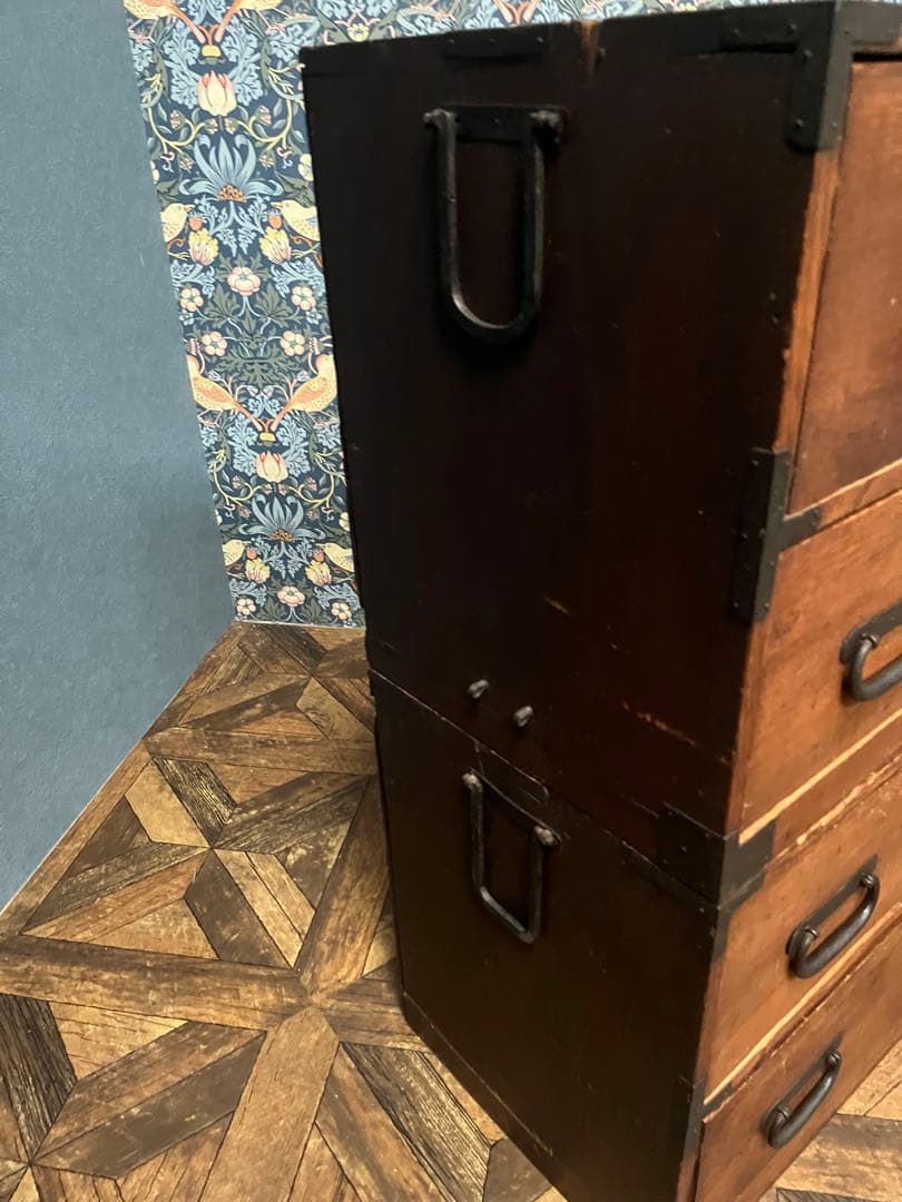 和箪笥 昭和レトロ 当時物 インテリア 年代物 鉄金具 アンティーク ビンテージ