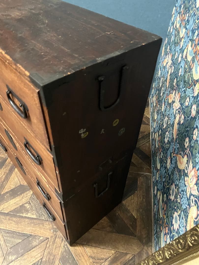 和箪笥 昭和レトロ 当時物 インテリア 年代物 鉄金具 アンティーク ビンテージ