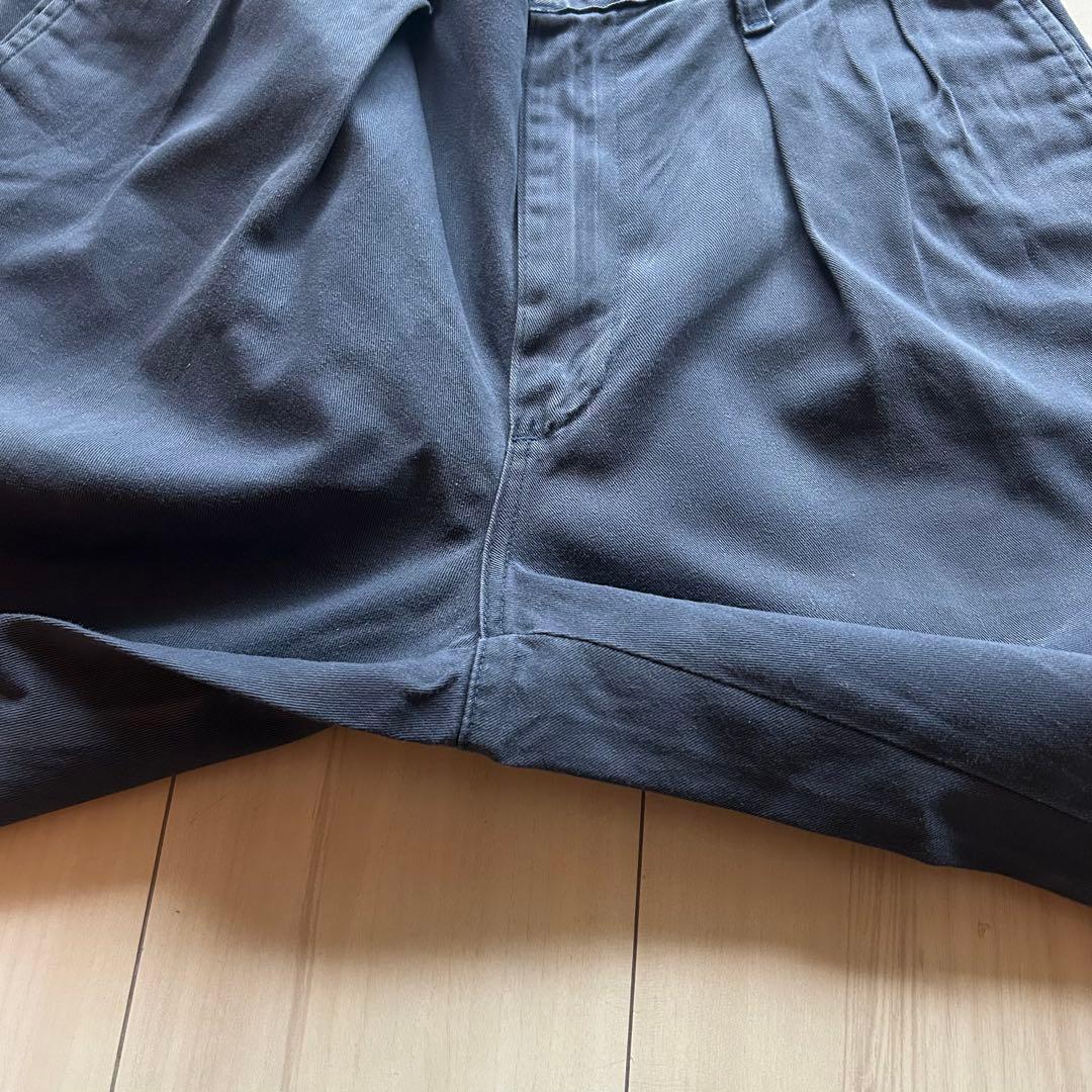 -90s ポロバイラルフローレン ポロチノ USA製 ネイビー 実寸32×31