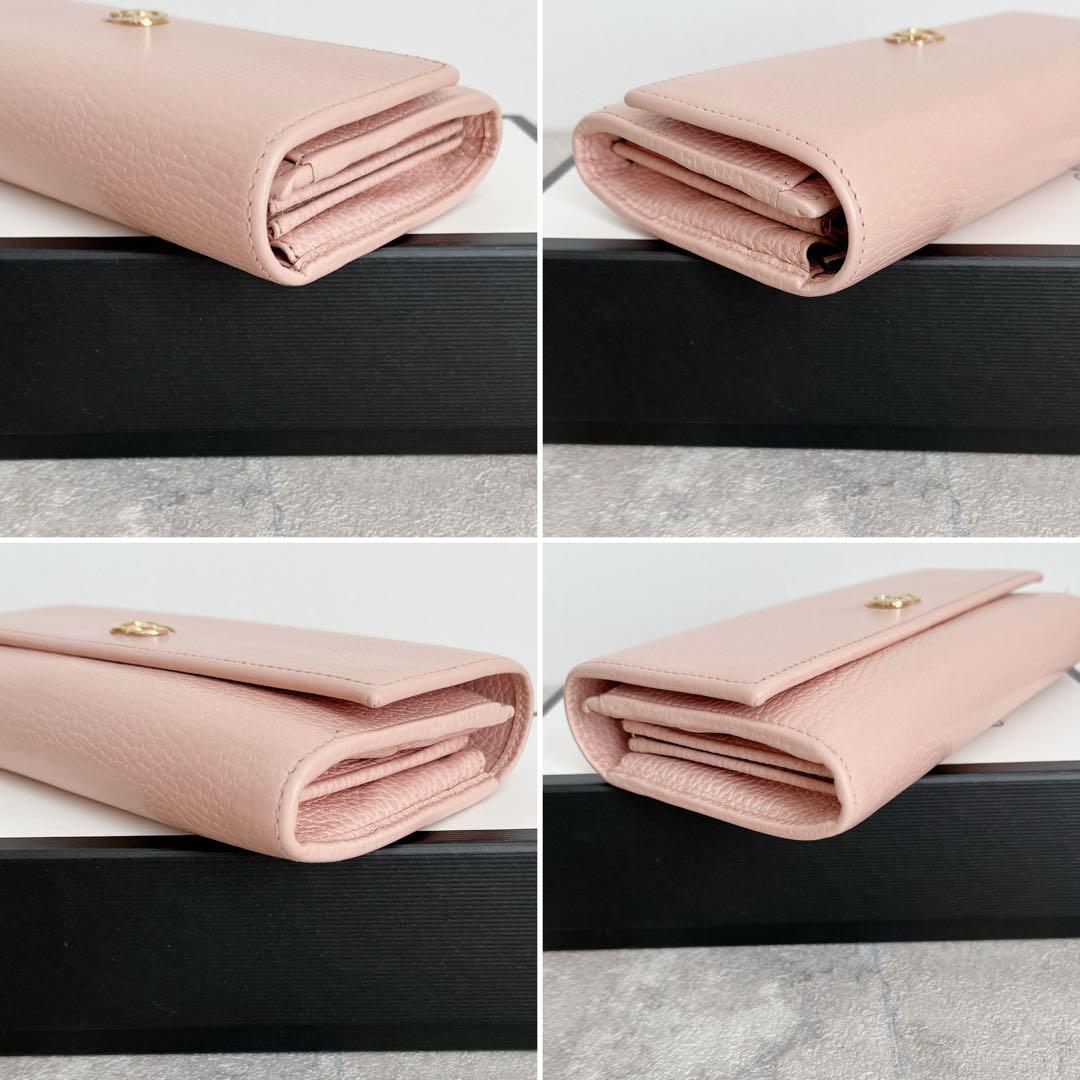 人気✨GUCCI マーモント GG 長財布 フラップ レザー ピンク