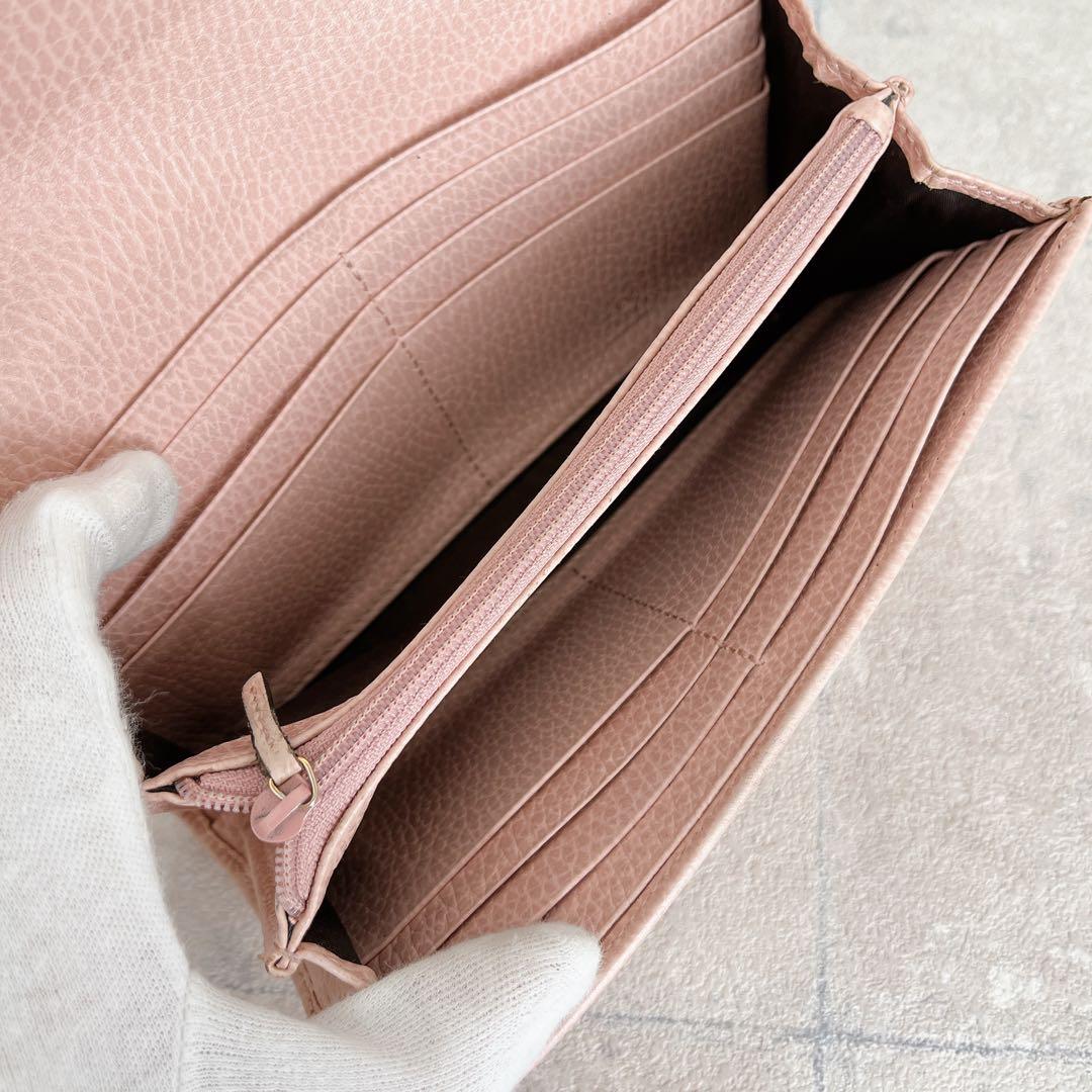 人気✨GUCCI マーモント GG 長財布 フラップ レザー ピンク