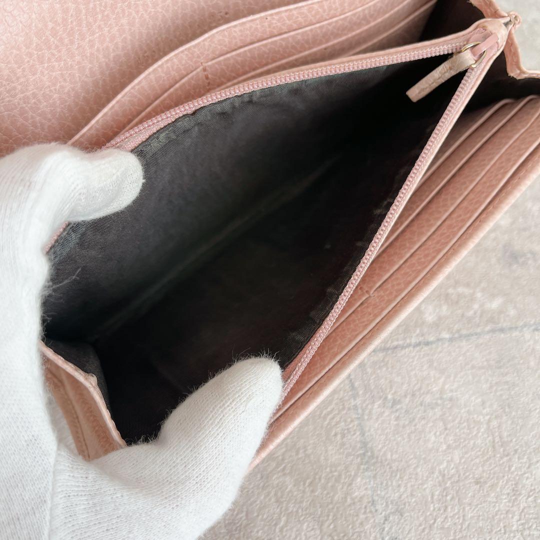 人気✨GUCCI マーモント GG 長財布 フラップ レザー ピンク