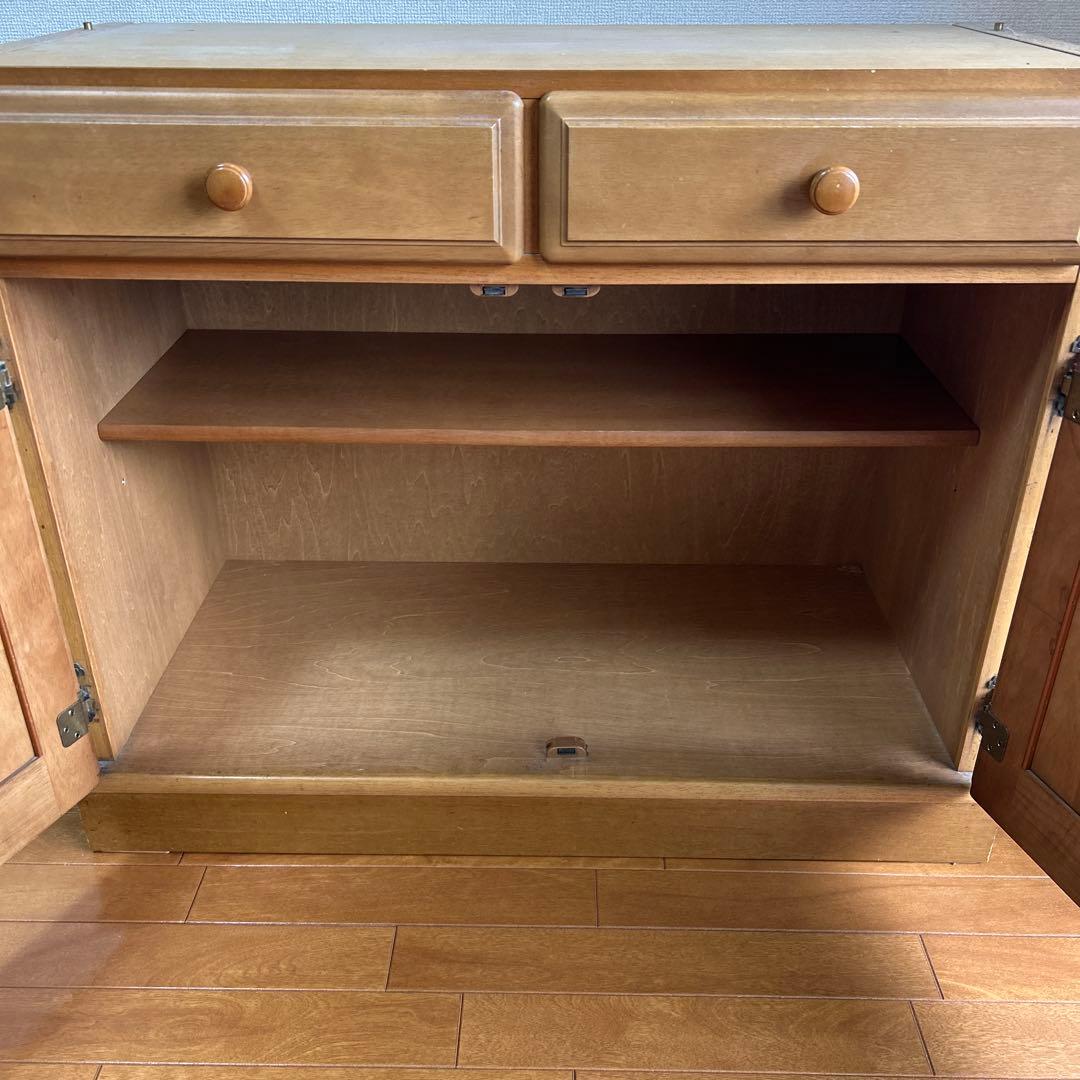 【KARIMOKU カリモク】 木製食器棚 ガラス扉 5段