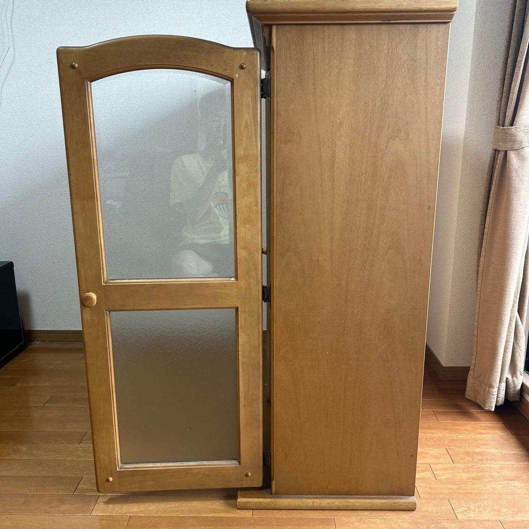 【KARIMOKU カリモク】 木製食器棚 ガラス扉 5段