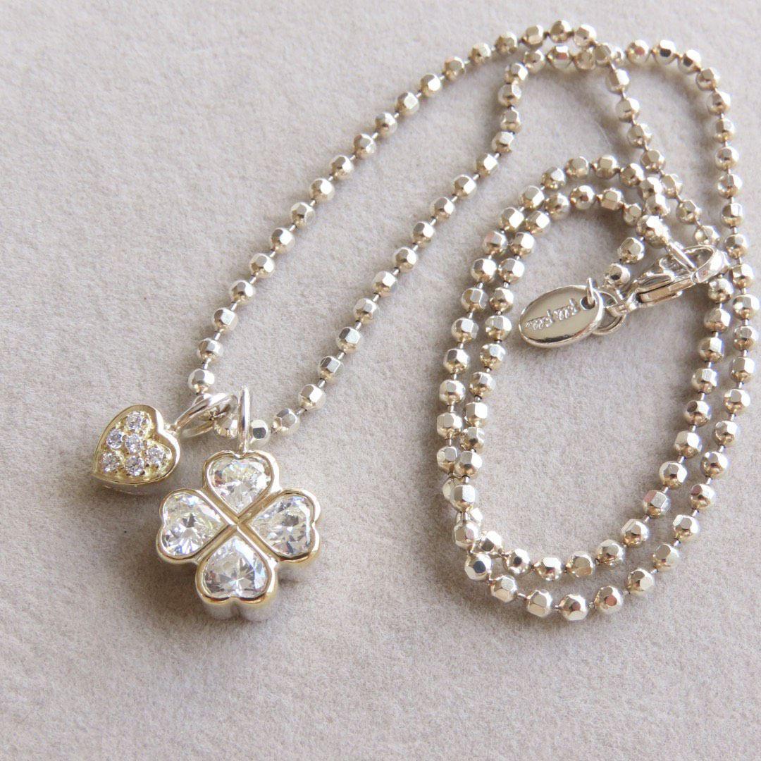 フォリフォリ　750 k18 シルバー　925 ネックレス　クローバー