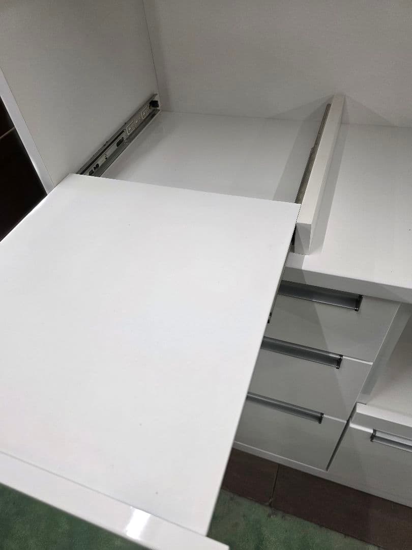 ホワイト 食器棚 ガラス扉