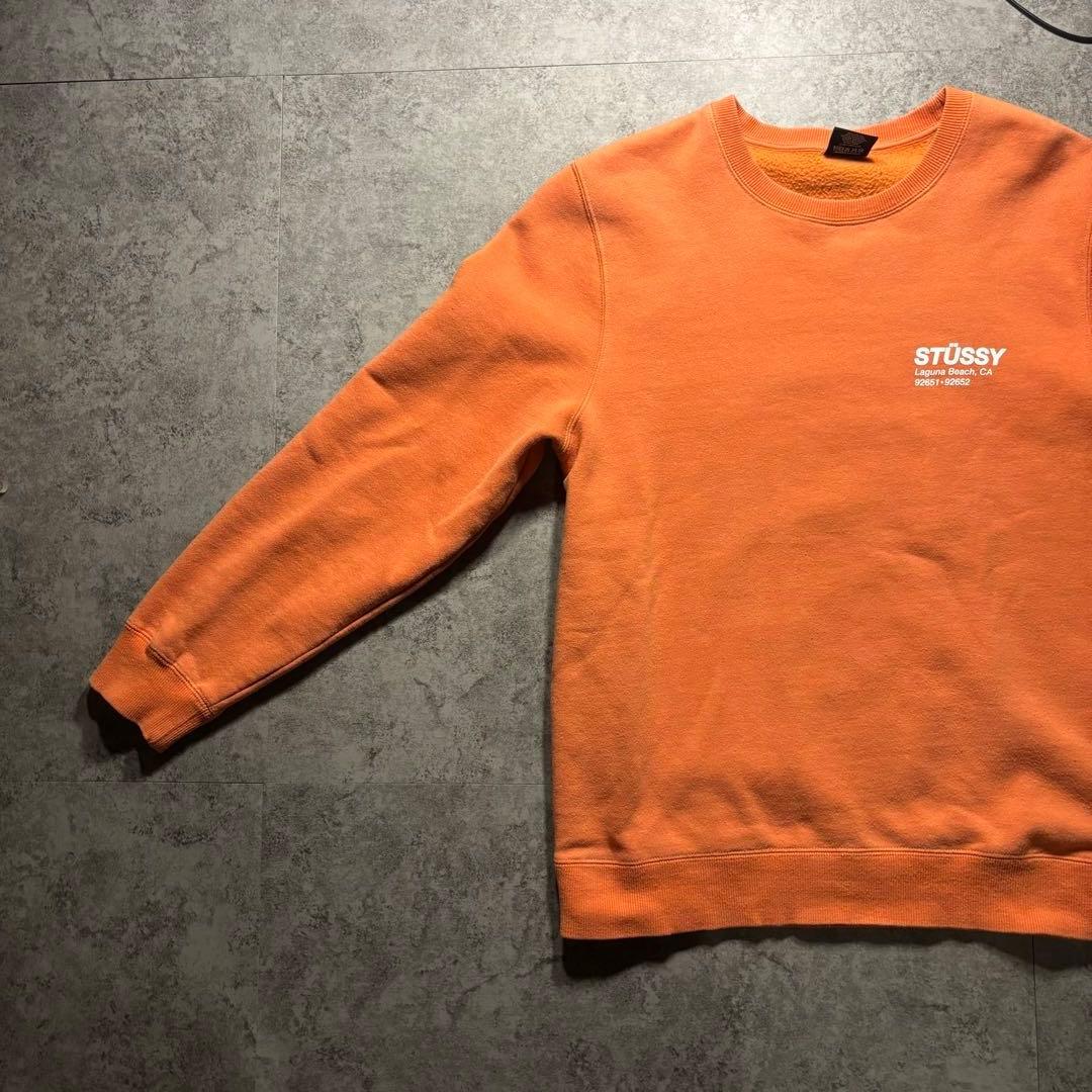 STUSSY 両面ロゴ S ラグナビーチ 00S復刻ロゴ スウェット オレンジ