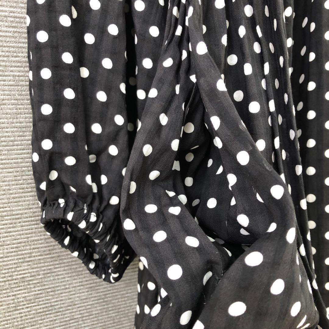 BEARDSLEY ドットギャザーチュニック F ブラック