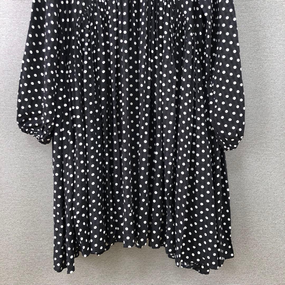 BEARDSLEY ドットギャザーチュニック F ブラック