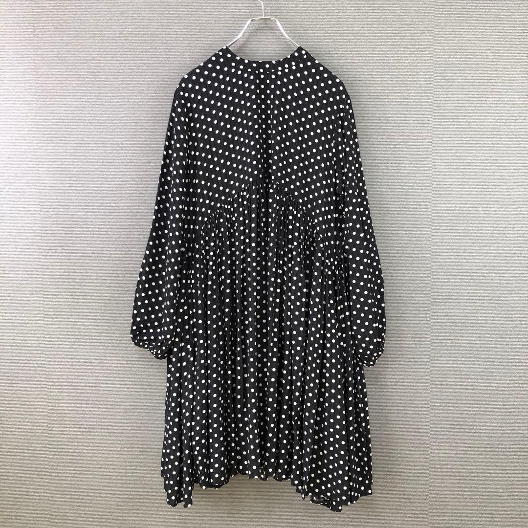 BEARDSLEY ドットギャザーチュニック F ブラック