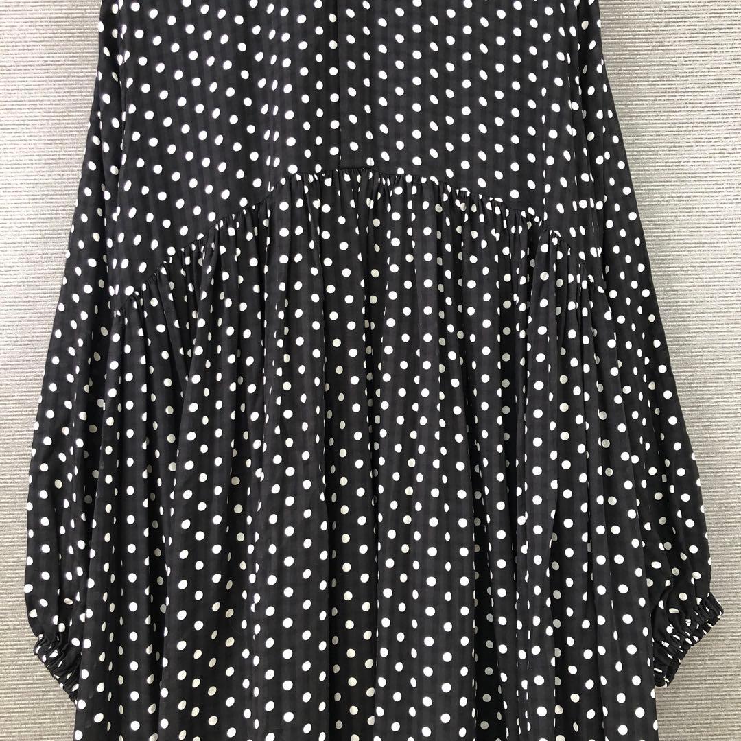 BEARDSLEY ドットギャザーチュニック F ブラック