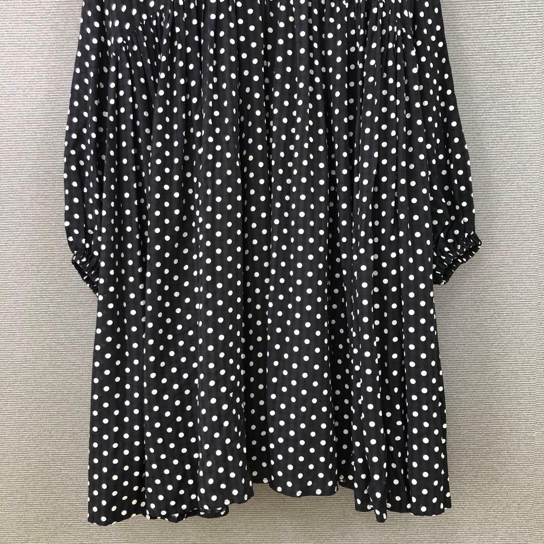 BEARDSLEY ドットギャザーチュニック F ブラック