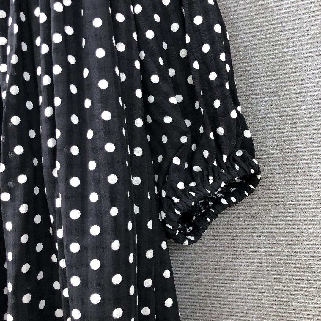 BEARDSLEY ドットギャザーチュニック F ブラック