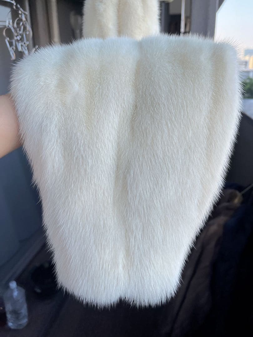 MINK パールミンク 毛皮 コート ホワイト アイボリー