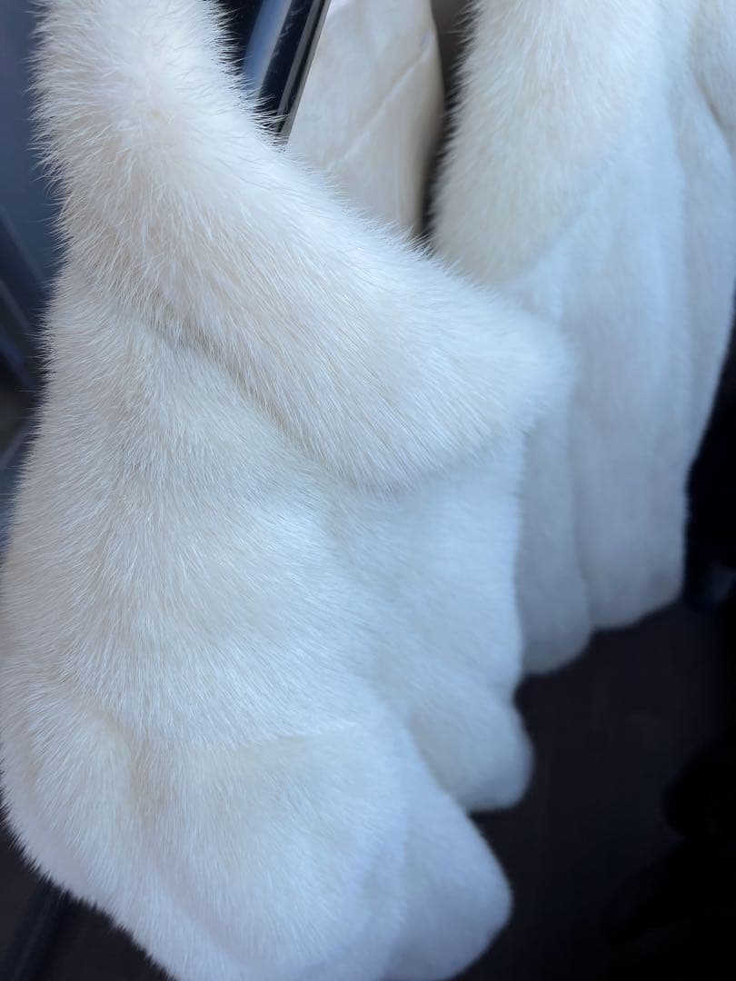 MINK パールミンク 毛皮 コート ホワイト アイボリー