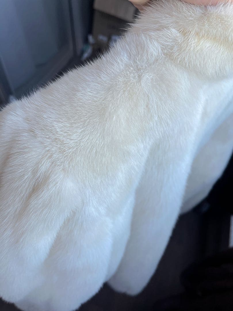 MINK パールミンク 毛皮 コート ホワイト アイボリー