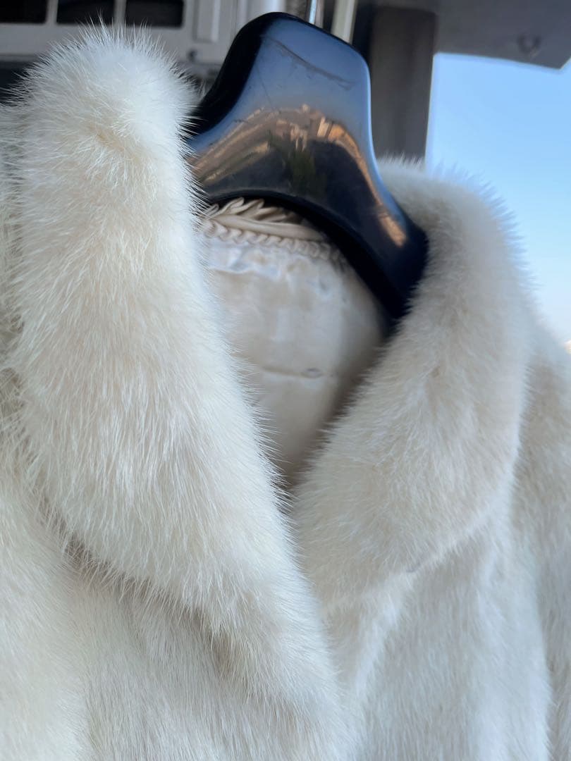 MINK パールミンク 毛皮 コート ホワイト アイボリー