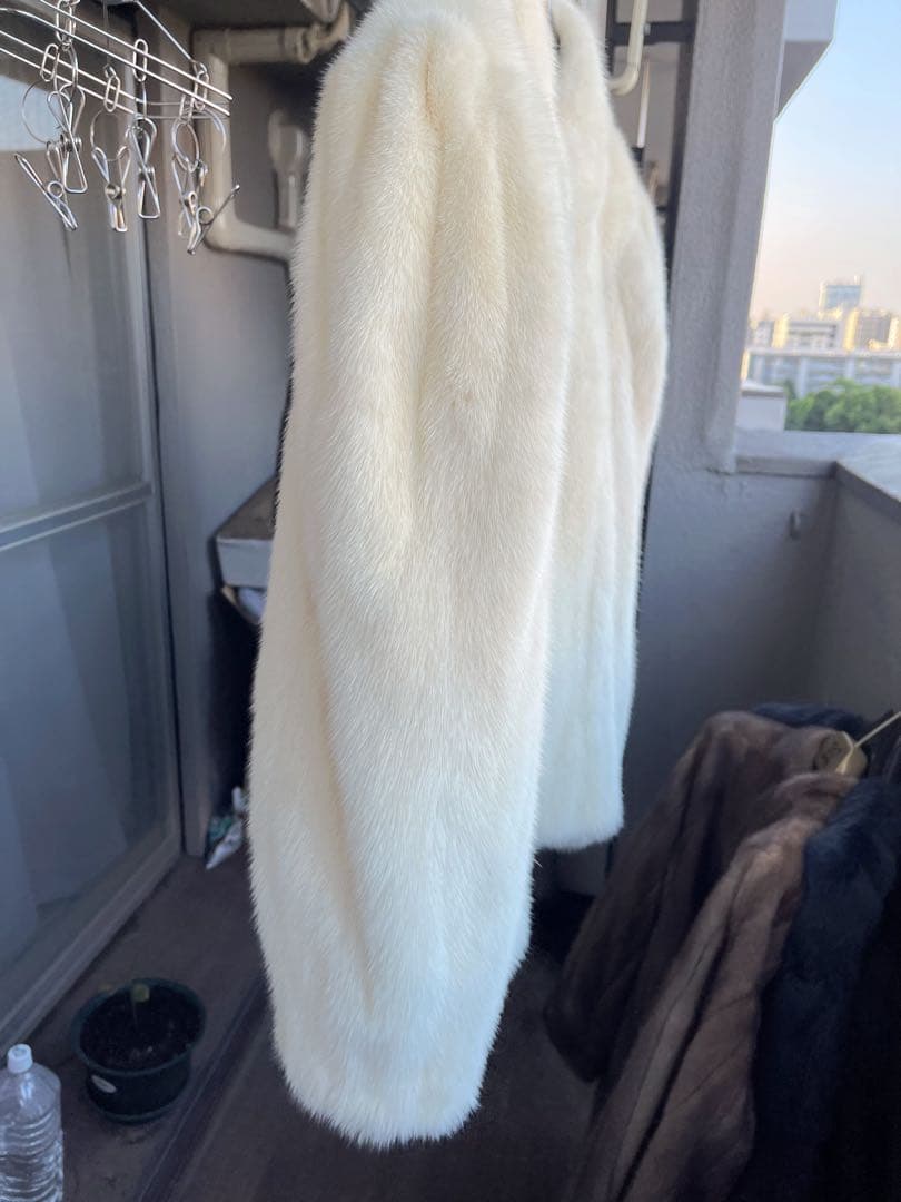 MINK パールミンク 毛皮 コート ホワイト アイボリー