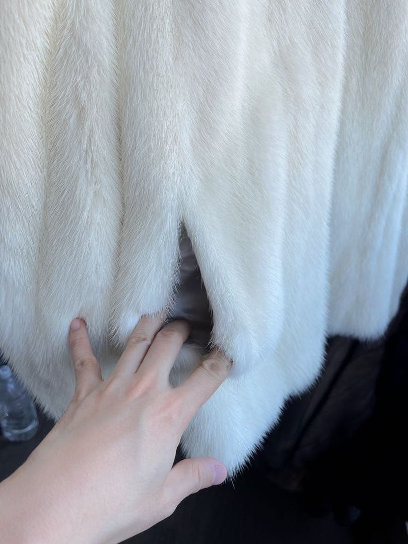 MINK パールミンク 毛皮 コート ホワイト アイボリー