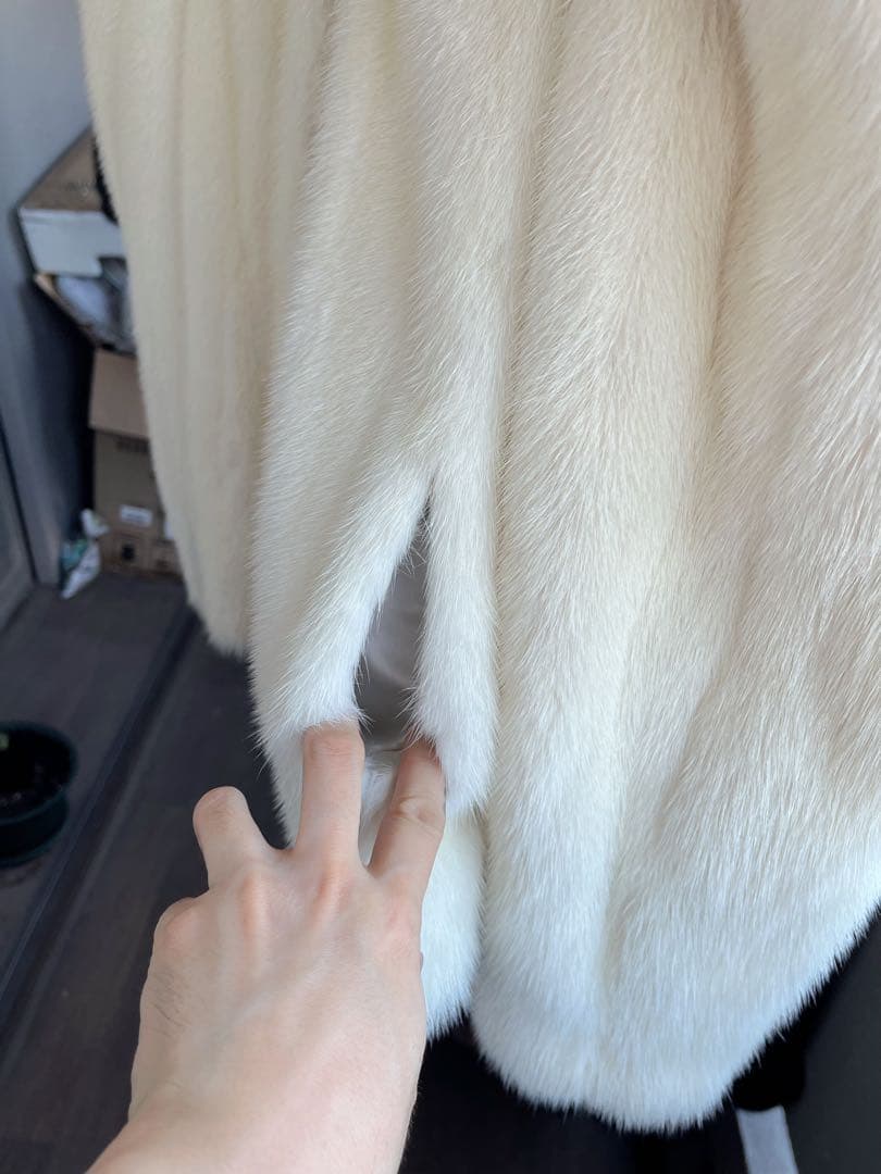 MINK パールミンク 毛皮 コート ホワイト アイボリー