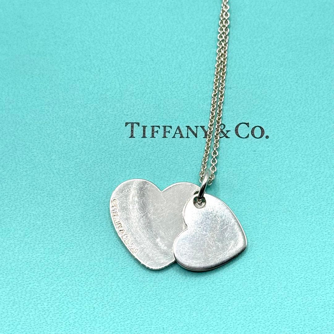 美品 ティファニー ネックレス ダブルハート シルバー 925