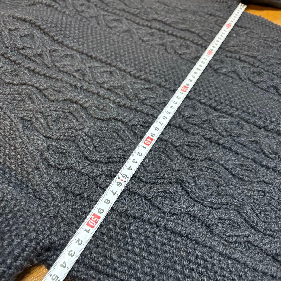 値下げ INVERALLAN グレーネイビー ケーブルニットセーター メンズML