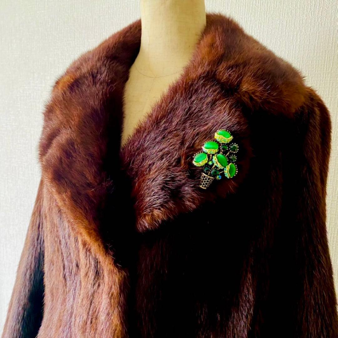 最高峰✨◆BALMAIN◆380万 仏 極上マホガニーミンクファーコート