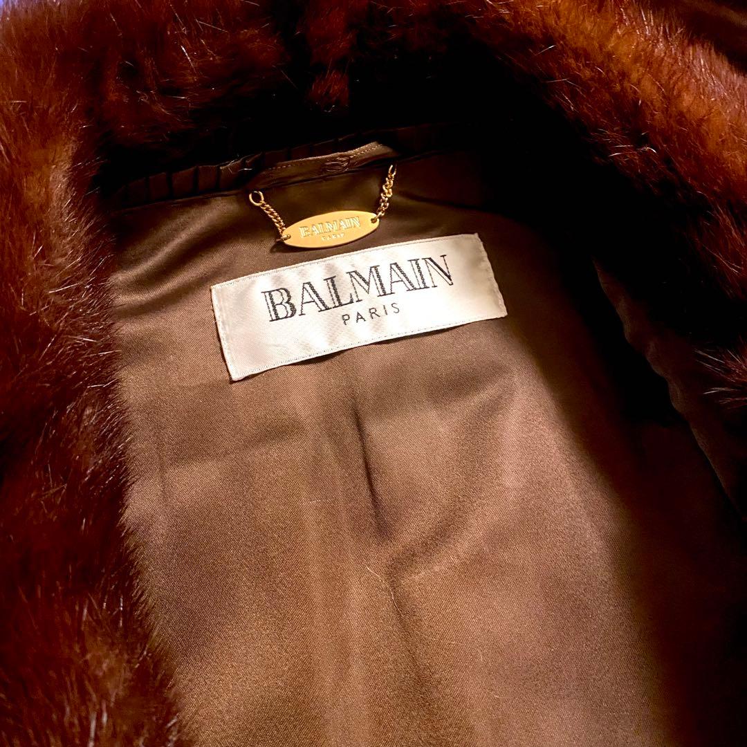最高峰✨◆BALMAIN◆380万 仏 極上マホガニーミンクファーコート