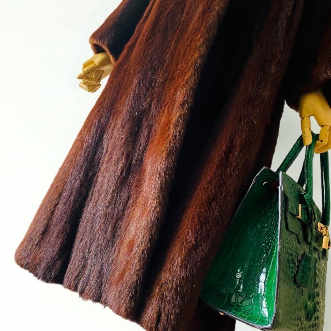 最高峰✨◆BALMAIN◆380万 仏 極上マホガニーミンクファーコート