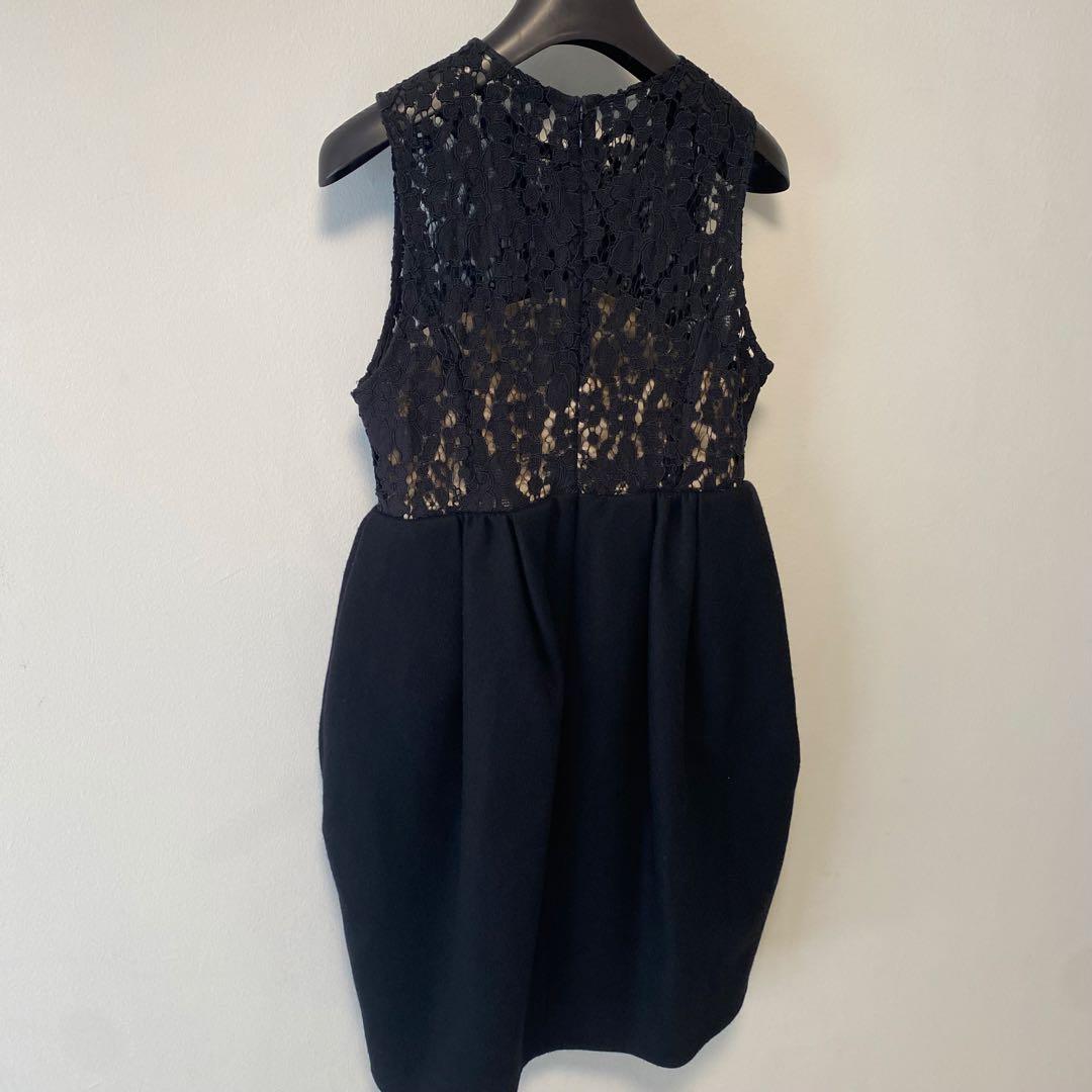 ち*ん様 美品 YOKO CHAN コクーンワンピース レースドレス 40 黒