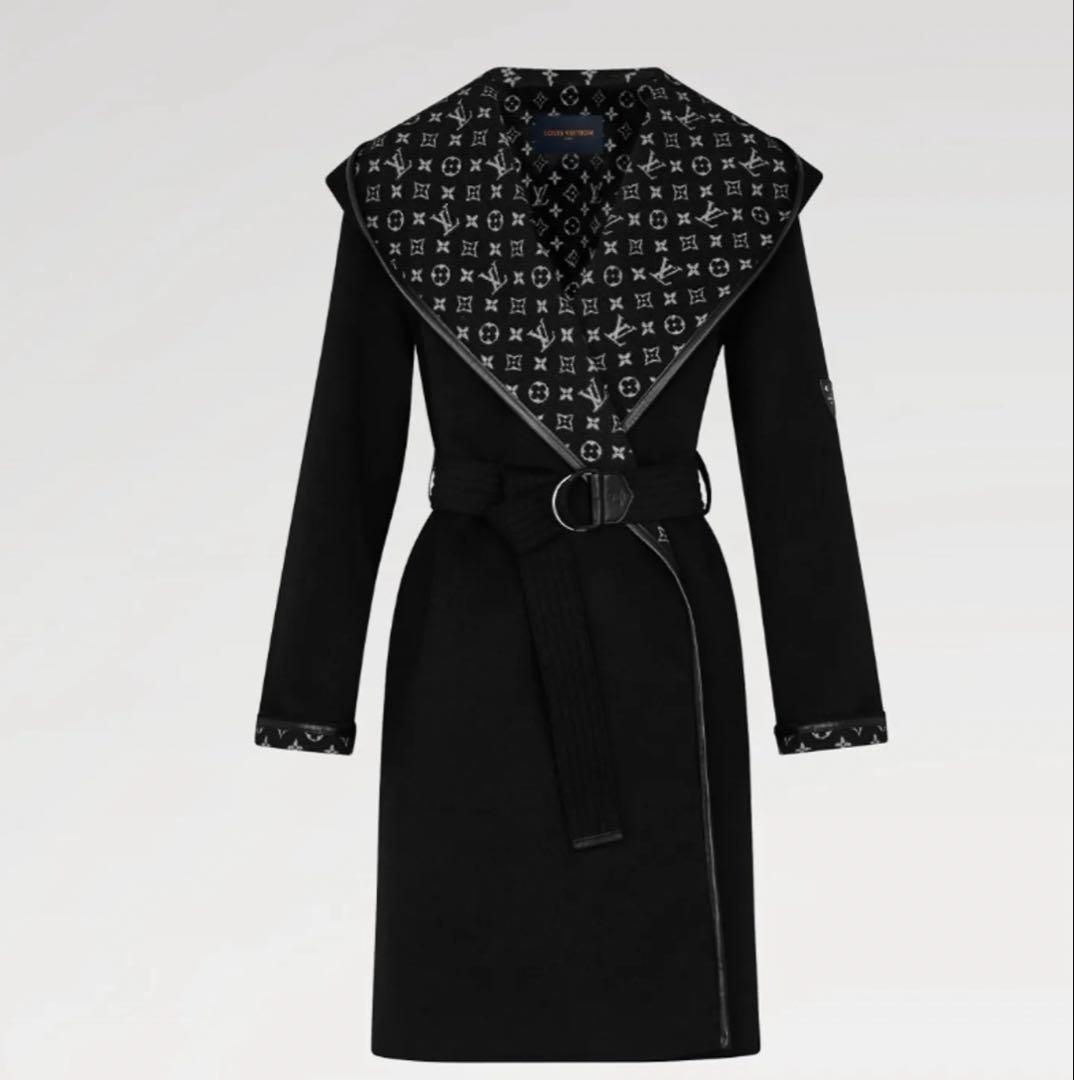 【LOUIS VUITTON】 フーデッドラップコート