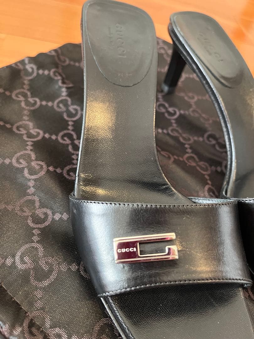 【美品】GUCCI ミュール　サンダル【ブラック】【35 1/2C】【未使用】