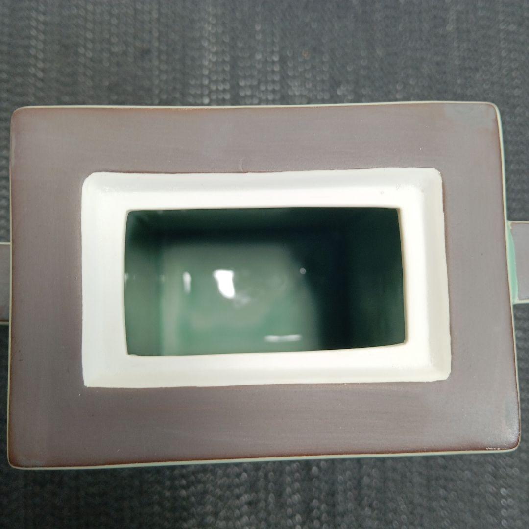 有田焼 深川製磁 笹青磁 水差 水指 四方 茶道具 木箱付き