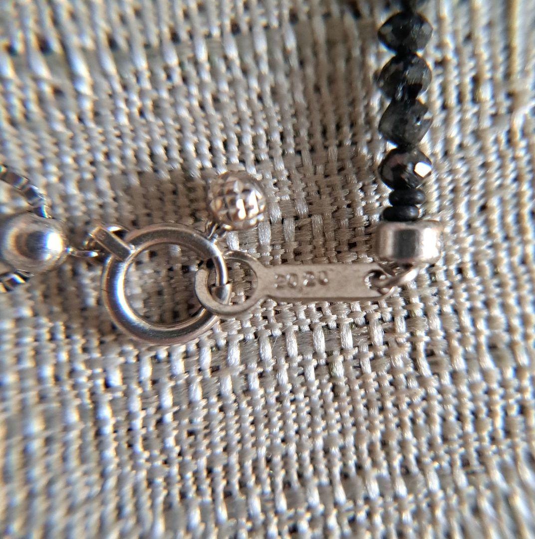 k18wgブラックダイヤネックレス