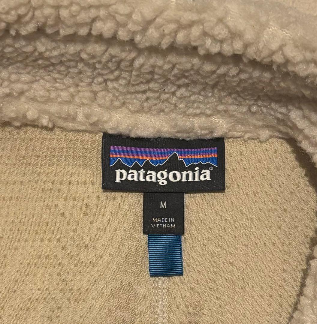 patagonia フリースベスト Mサイズ アイボリー/ネイビー