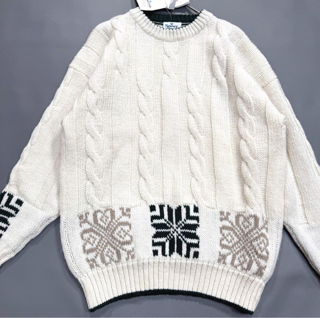 【タグ付き 美品✨】スノーピーク ニット ケーブル ノルディック柄 リブ