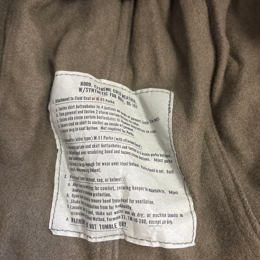 デッドストック　米軍　実物　80s M65 フィッシュテールパーカーフード　⑤