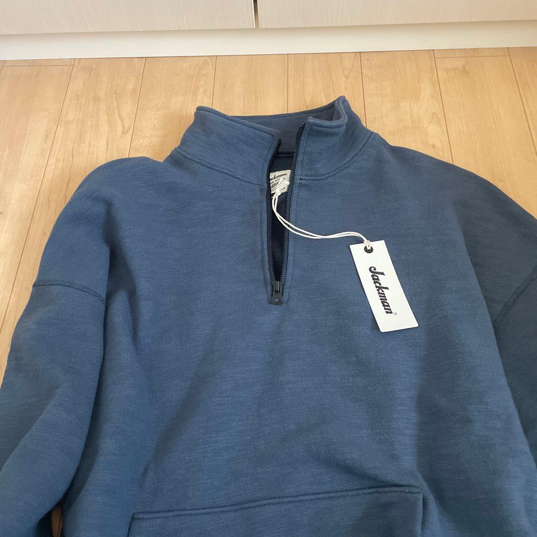 Jackmanブルー ハーフジップ トレーナー　新品未使用品
