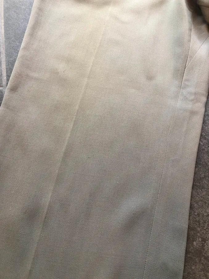 40s 50s ベージュ×カーキ×グレー ウールレーヨン混紡 ギャバスラックス