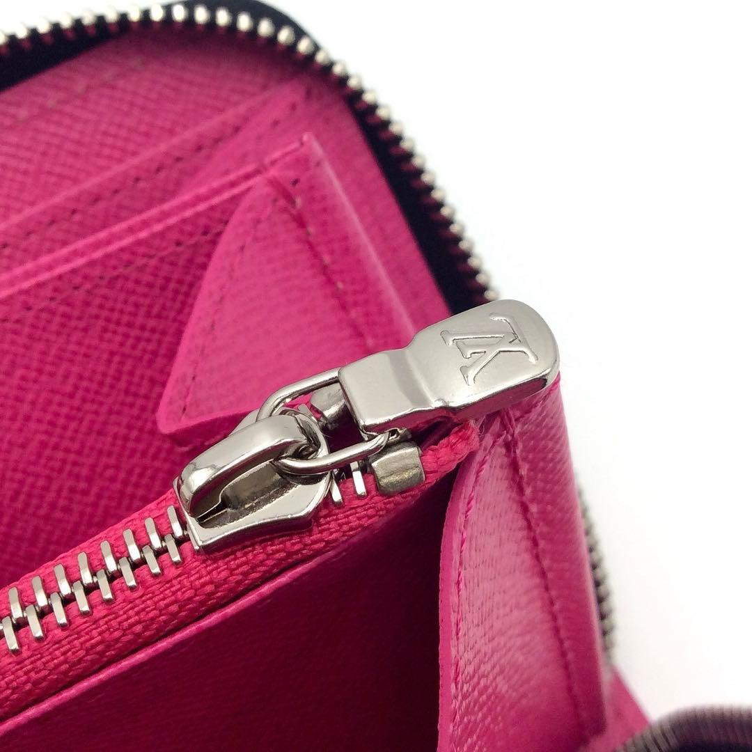 ルイヴィトン エピ 黒 ノワール ホットピンク 長財布 ジッピーウォレット