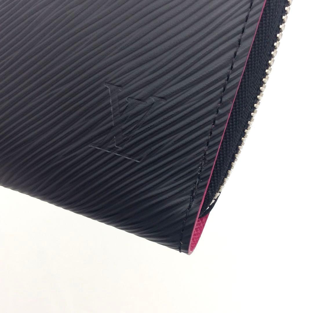 ルイヴィトン エピ 黒 ノワール ホットピンク 長財布 ジッピーウォレット