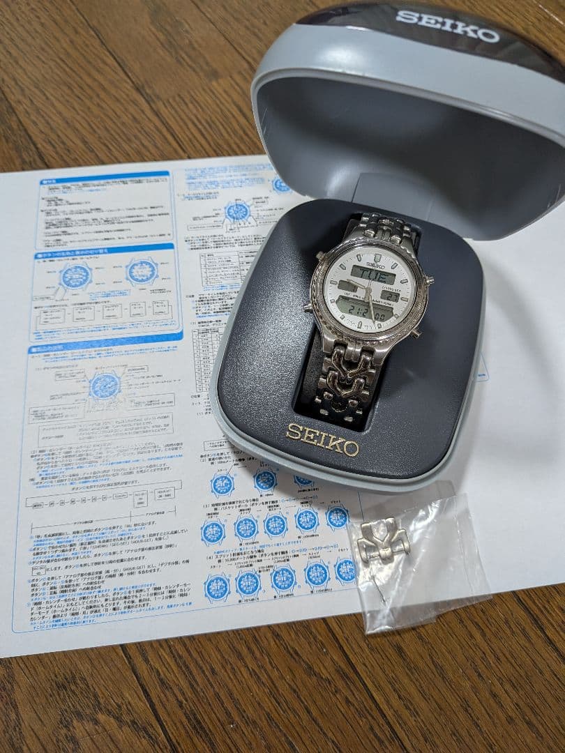 ケース付　SEIKO デジアナGMTワールドタイム H021-8050 クォーツ